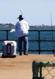 fisherman on Pier Watercolor