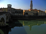 Reflection of the Duomos campanile on the Adige .. 2548