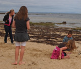 Playing on the beach.