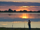 Zonsondergang in de IJsselse uiterwaarden