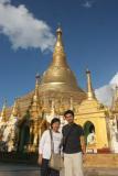 Noon and Khanh at Shwedagon Pagoda