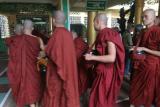 Monks Queuing from the Right at Kyakhat Wine Monastery