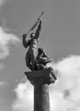 Black & White-- Top of Brickell Statue