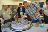 Greg Malinowski shows off his creation