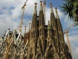 continual growth --Spires and cranes at La Sagrada Familia stand tall over the city of Barcelona