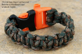 Woodland Camo Survival Bracelet in 550 Mil-Spec Para Cord with whistle buckle