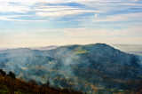 bonfire in front of Herefordshire Beacon