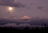 Moonrise over the Cayambe Volcano