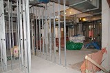 Office walls are being roughed in