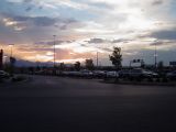 Las Vegas Premium Outlets sunset over the parking lot
