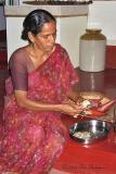 Preparing a Banana Blossom for Dinner