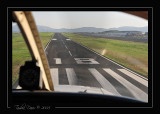 Touching down on runway one eight