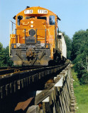 Eastbound LXOH 7738 crosses the 12.6 bridge near Paynes Mill Ky