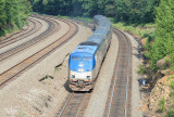 Eastbound Amtrak in the morning sun 