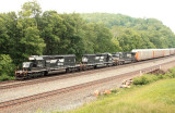 Westbound racks down the mountain on #3 track 