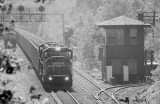 Eastbound coal train passes AR tower on #1 track 