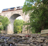 A Northbound CSX train crosses the little Miami River near Sidney 