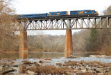 The 68th annual CSX Santa train crosses the Holston River near Kingsport 