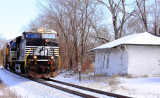 After setting off a huge block at the Mixing Center, whats left of NS 239 passes to old LS depot at Clarks Station 