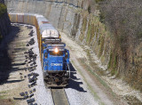 A former CR C39-8 leads NS 283 through the cut at Kings Mountain KY