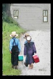Amish children off to school