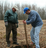 Babe and Mike Dig a Post Hole