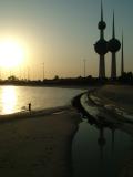 Fisherman by the Kuwait Towers at Dawn.JPG
