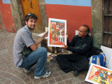 Aaron Sathrum with Artist, Streets of Guanajuato