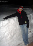 Markai measuring the snow!