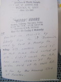 BACK OF POSTCARD, COURTESY OF MR. JACK MASSEY