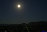 mountains moon and rails