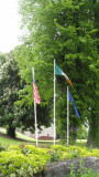 Flags in front of our hotel