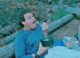 Amigo Eating On CDT In Glacier Park