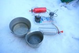 Winter Cooking With MSR 70's Model G And Early 80's Firefly Plus Old License Plate