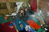 Tiff and James  enjoy warm shelter and dry socks!!