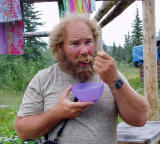 Me With A Bowl Of Fresh Salmon Eggs