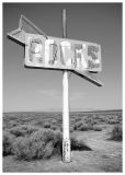 Mojave Desert sign bw
