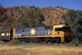 1998: The Ghan passes through Heavitree Gap, Alice Springs, Australia