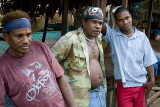 Young men at White River market, Honiara