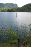 Fishing at Bled Lake