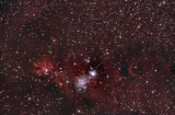 Christmas Tree Cluster, Cone Nebula Wide View