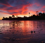 Santa Barbara - Leadbetter Point Red Sky Sunset_23x24