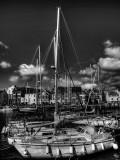 Boats at Weymouth Harbour in Black and White