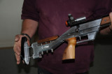 Ian made the aluminium stock and the Kauri woodwork for this target rifle. You need to see the quality for yourself