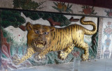 Bas relief tiger in Chinese shrine