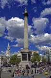 Trafalgar Square & Admiral Nelsons monument that overlooks the square
