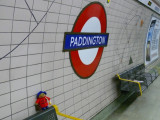 Paddington the Bear waits for Lynda to take him home for Ella at Paddington Station