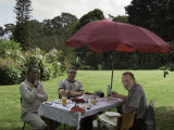 Kennedy, Jamie & Jim at lunch at Kiabethu Farm - all farm fresh, home grown ingredients