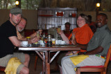 Jamie, Jim, Daniel & Lynda at breakfast - Larsens (Samburu)