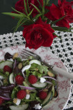 Raspberry Goat Cheese Salad with Sweet-and-Sour Dressing